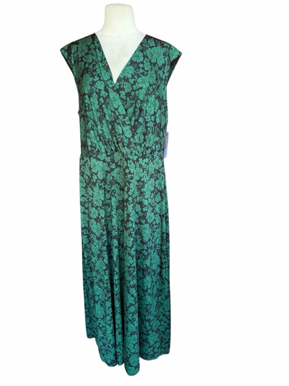 NWT Meri Skye Floral Faux Wrap Maxi Dress